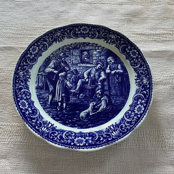 BOCH FRERES Belgium blue & white plate - Picture 3 of 8
